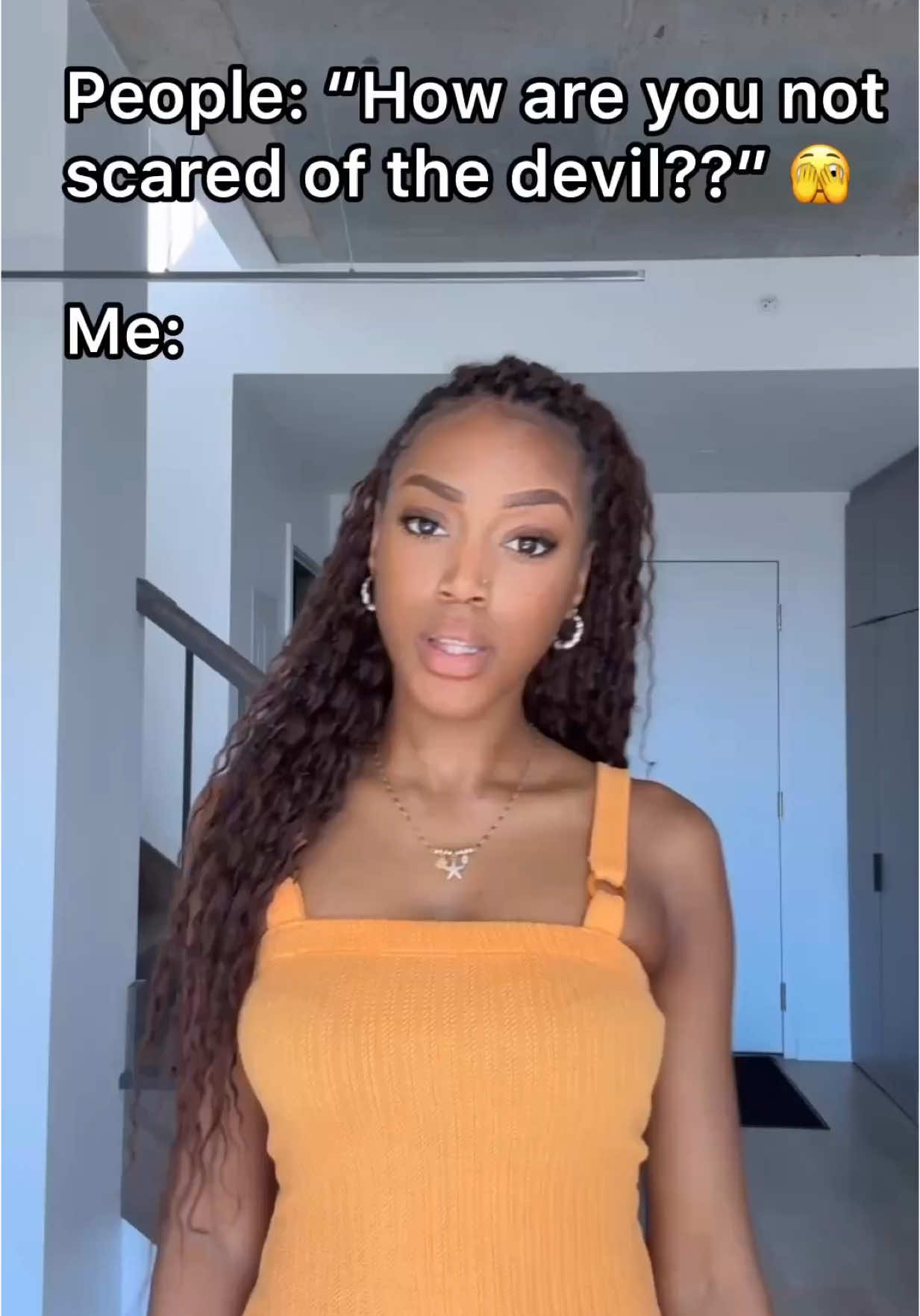 I heard someone say Satan is just an unemployed cherub… I ain’t ever been scared since 🤷🏾‍♀️😂 Pre-Save my new song ‘Angels’ (link in my bio) !!  #christiantiktoker #thedevilisaliar 