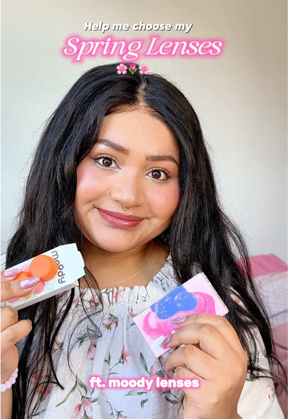 Ad | Gifted Trying on 3 Moodylenses shades to find my perfect Spring go-to 🌸✨ Which one’s your fave? Comment below ⬇️ Wearing: 	1.	Mixed Berry (U-jiangguo) 	2.	Fuse (Blush Pink) 	3.	Secret Eden Use code cosy20 for 20% off all coloured contacts at www.moodylenses.com 💕 (Special seasonal offer valid until April 30th) @moodylenses  #moodylenses #moodyfam  • • • • #springstyle #colouredcontacts #tryonhaul #productrecommendations #contactlenses UK UGC Beauty Creator #kawaiigirl kawaii aesthetic, circle lenses 