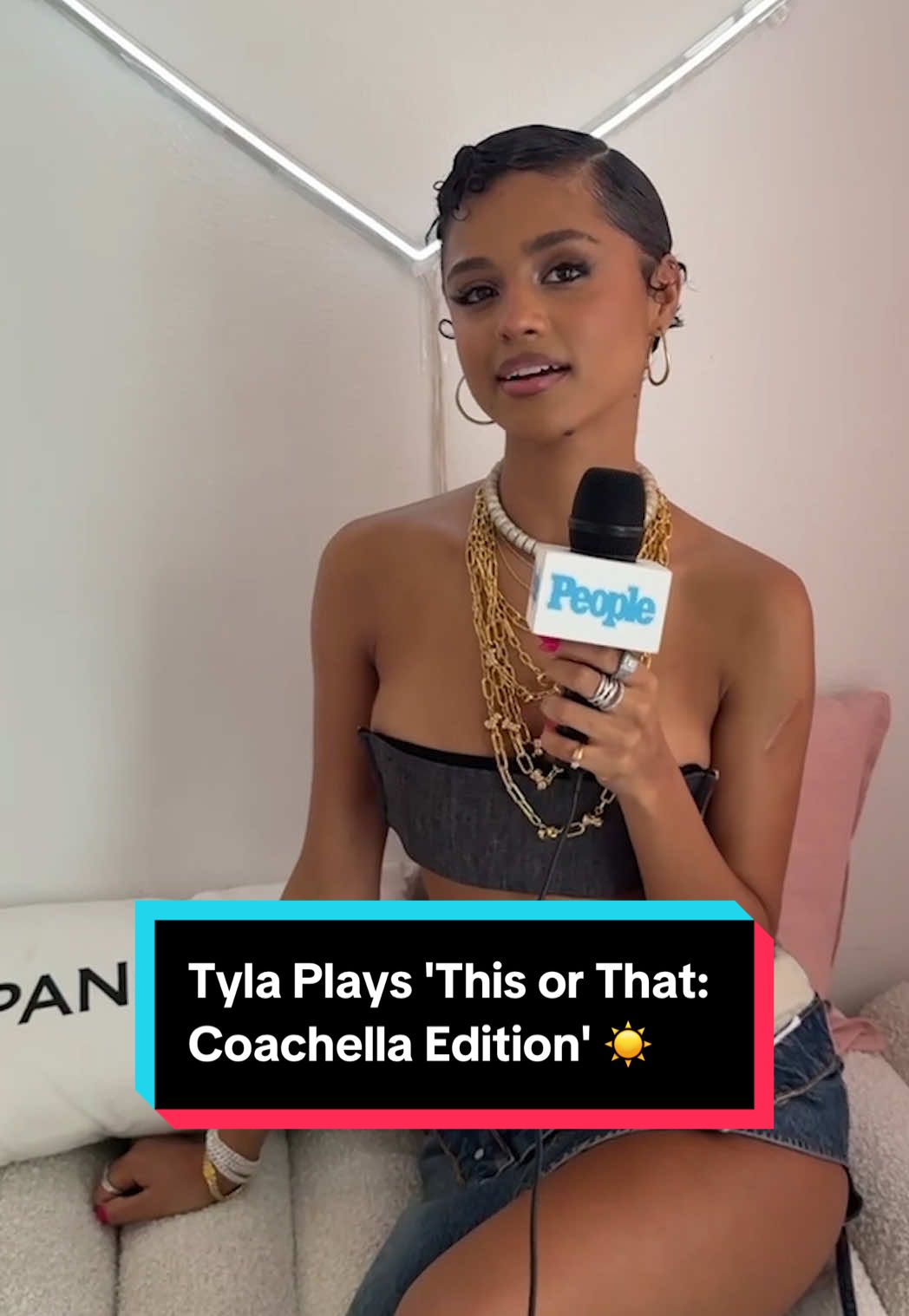 #Tyla caught up with PEOPLE at the Pandora Charm House at #Coachella, and we couldn't agree with her more: the pit > backstage. 🤭 #Coachella2025 