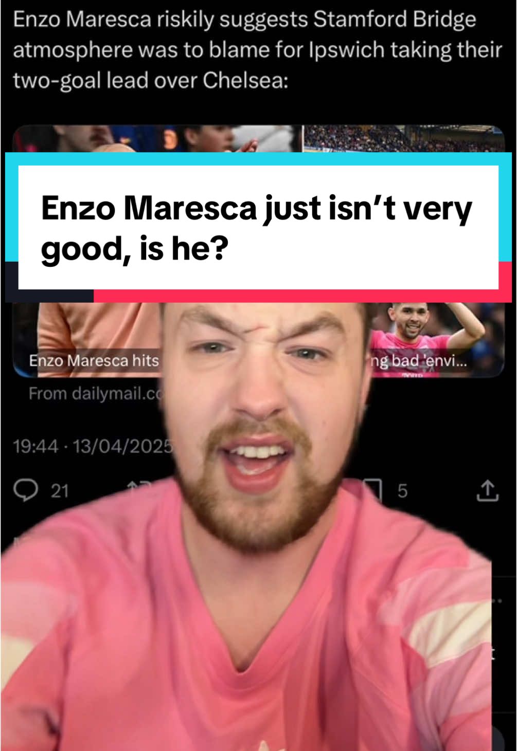 Enzo Maresca just isn’t very good, is he? Maresca blames the Stamford Bridge atmosphere for Chelsea’s 2-2 draw with Ipswich Town #chelsea #chelseafc #cfc #enzomaresca #maresca #rorytalksfootball 