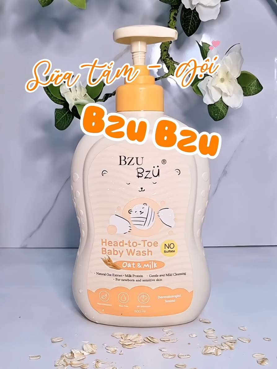 Sữa tắm gội Bzu Bzu chiết xuất từ protein sữa, yến mạch và củ dền. Công thức dịu nhẹ an toàn cho con từ 0 - 3 tuổi. Thơm lắm các mẹ ạ. Tham khảo cho em bé nhà mình nha ❣️ #meemdola #mevabe #fyp #suatam #suatamembe 