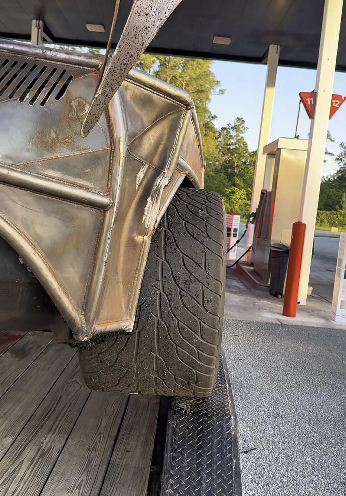 Well the warvette took a nasty hit but still fully functional. Time to cut off the back half and upgrade it 🫡 #cars #custom #fyp