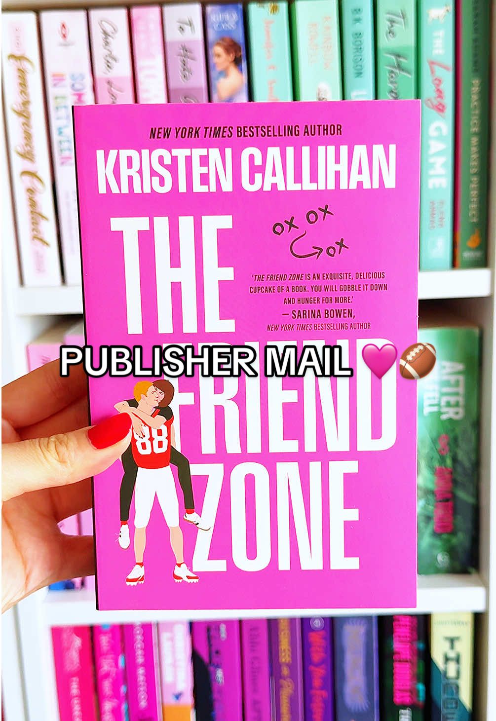 you had me at ‘he’s a football star but now has to drive around in his coaches daughter’s hot pink car and they become texting buddies’ xx thank you @Romance.com.au and @Mills & Boon Australia for a copy of this 🩷 #thefriendzone #kristencallihan #sportsromance #footballromance #publishermail 