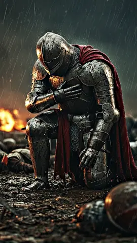 o fardo de uma batalha pesa... #fouryourpage #medievaltiktok #darkfantasy #knight #aivideo #aigenerated #darksouls