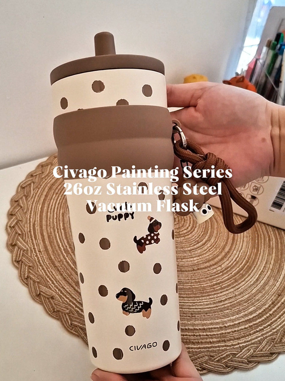in love with my new vacuum flask tumbler from @civago.philippines 😍🥹 - dustproof straw - ceramic lining - silicone cup cover - leak proof - heat resistant - 12 hours hot; 24 hours cold #civago #civagotumbler #civagoph #civago_philippines #affiliatetiktok #affiliatemarketing #cutetumbler #vacuumflask 