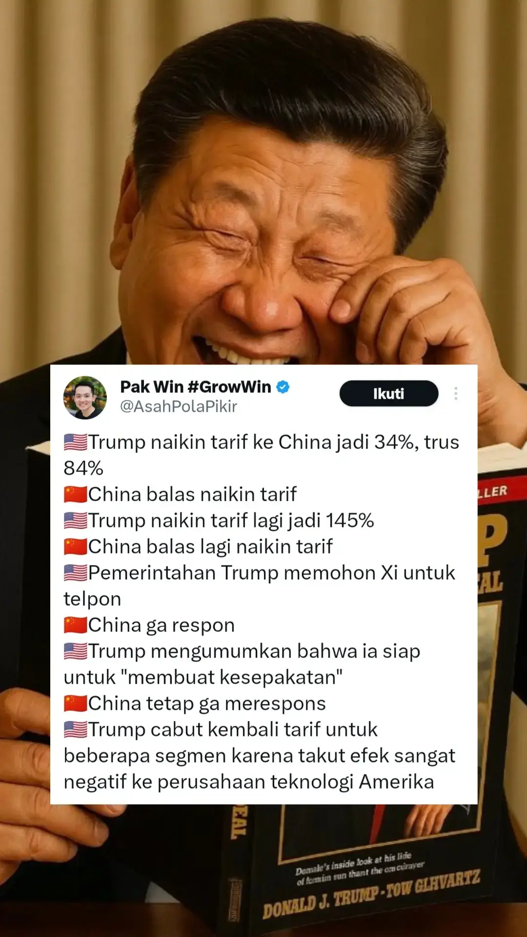 Trump Trump🤣🤣 #donaldtrump #xijingping #tarif #beritaterkini #china #amerika #fyp 
