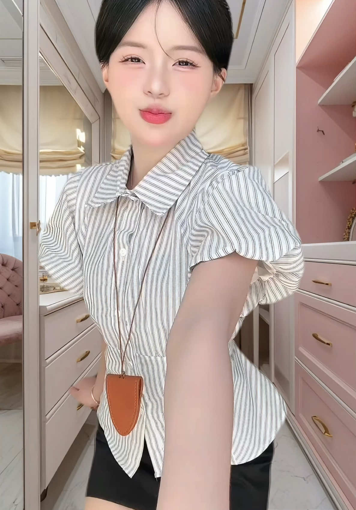 Áo sơ mi kẻ tay bồng Nana21 #aosomi #aosomikieu #thoitrang #xuhuong 