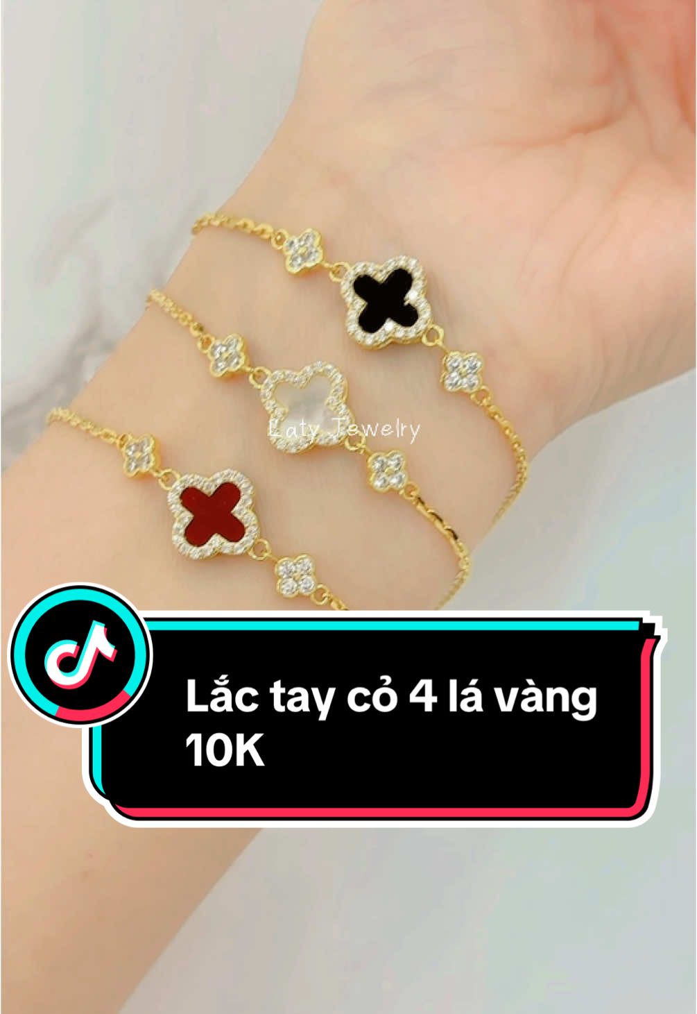 Lắc tay cỏ 4 lá vàng xinh yêu cho chị em đã về hàng ạ❤️ #vangbacosaka #latyjewelry 