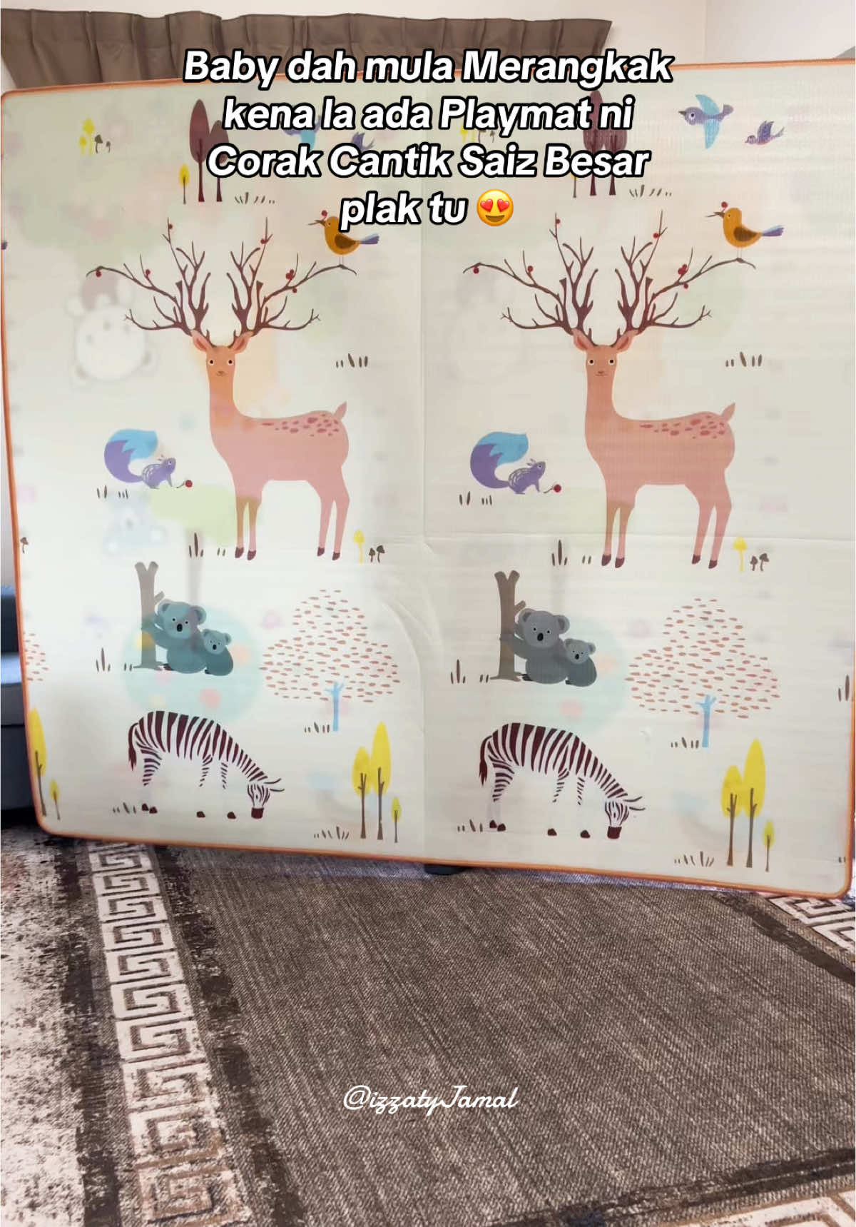 Baby nak meniarap merangkak pun tak sakit atas Playmate ni..Tebal corak pun cantik..harga murah je..Recommended 👍 #playmate #playmat #playmatebaby #playmateanak #baby #merangkak #babymilestones #fyp 