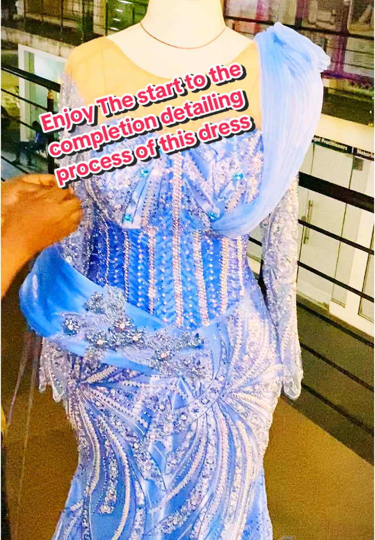 Details 💯💯💯💯✅✅✅✅ The production process of this beautiful dress . #fashionschool #fashiondesignerinfestac #asoebi #processvideo #400kviews #fashiontiktok #nigeriantiktok🇳🇬 