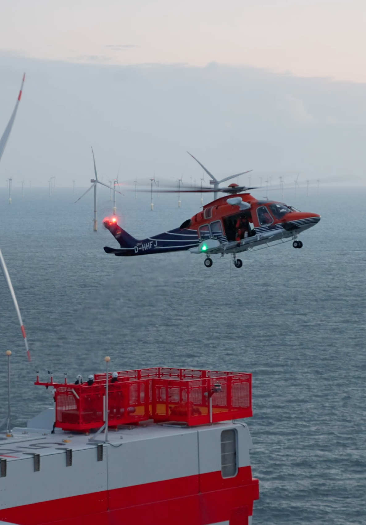 During a visit to HeliService’s base in Emden, Germany, we got an inside look at how their Leonardo AW169s support offshore wind operations across the North Sea. Compared to traditional Crew Transfer Vessels (CTVs), helicopters offer unmatched efficiency — cutting travel time, minimising weather delays, and allowing technicians to be hoisted directly to where they’re needed. 📹 @Lloyd H #VerticalMag #Aviation #Helicopter #Aviationlovers #offshore  