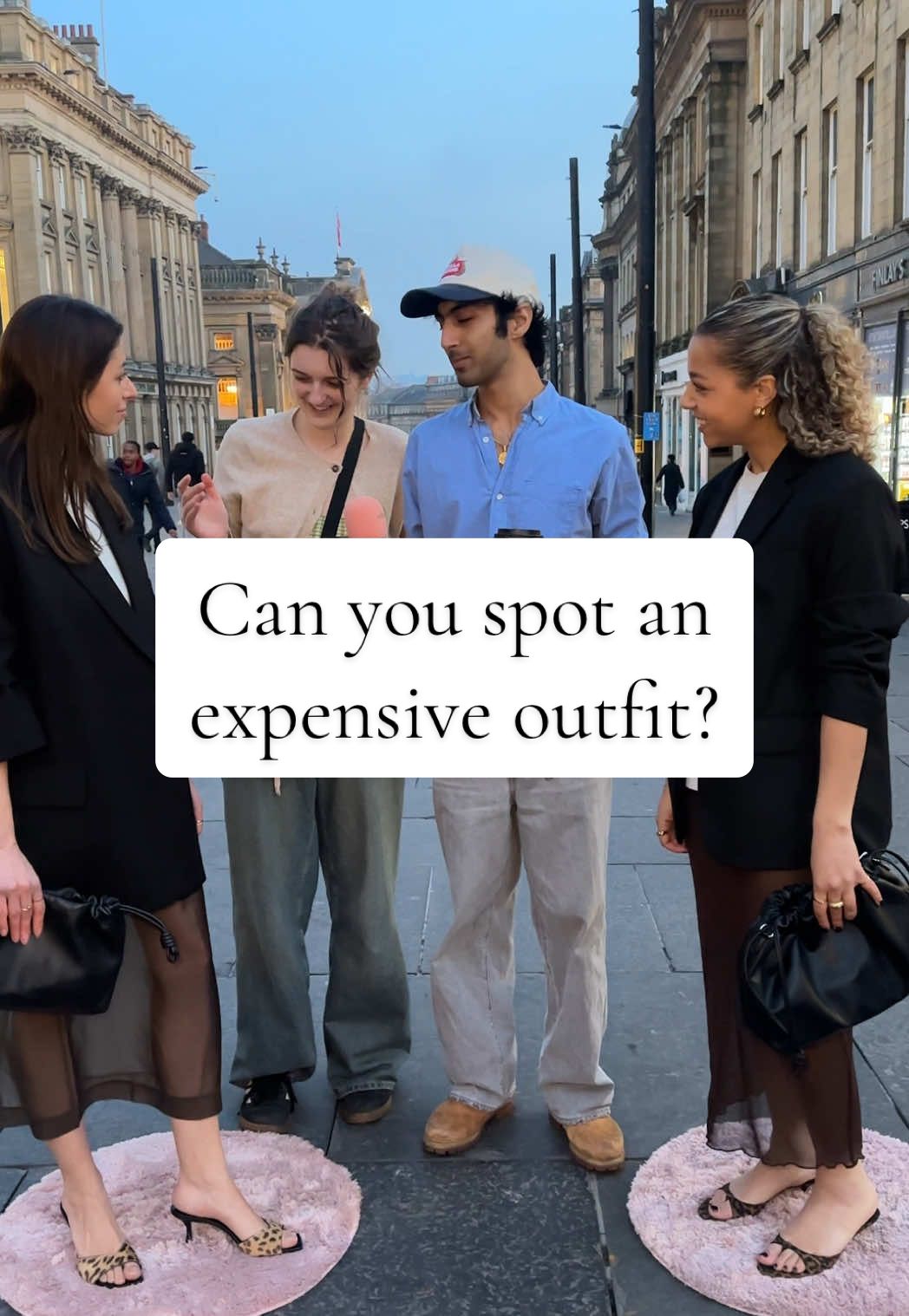 There’s nothing more fashionable than a sheer skirt moment✨ But, can you guess which outfit costs £3918 and which costs £134.95!? #OOTD #streetinterview #minimic #guessinggame #tiktokchallenge #designer #highstreet #fashiontiktok #outfitinspo #highstreetfashion #TikTokFashion #newcastle #newcastletiktok 