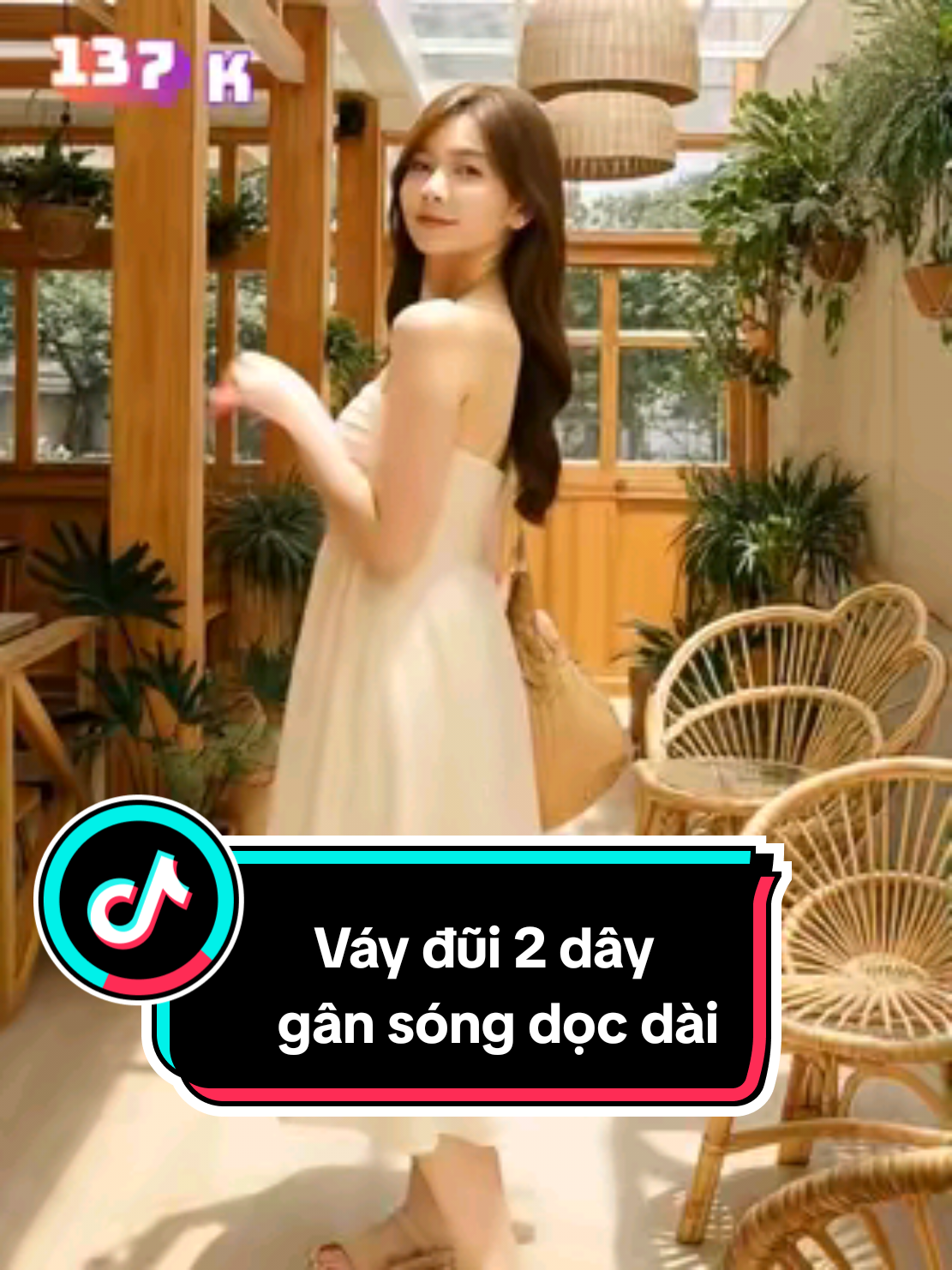 Váy 2 dây đũi, gân sóng dài, phong cách tiểu thư. Chất đũi mềm mại, thoáng mát #linhlinhshop17 #vaydui2day #vaydui #vaytieuthu #vay2day