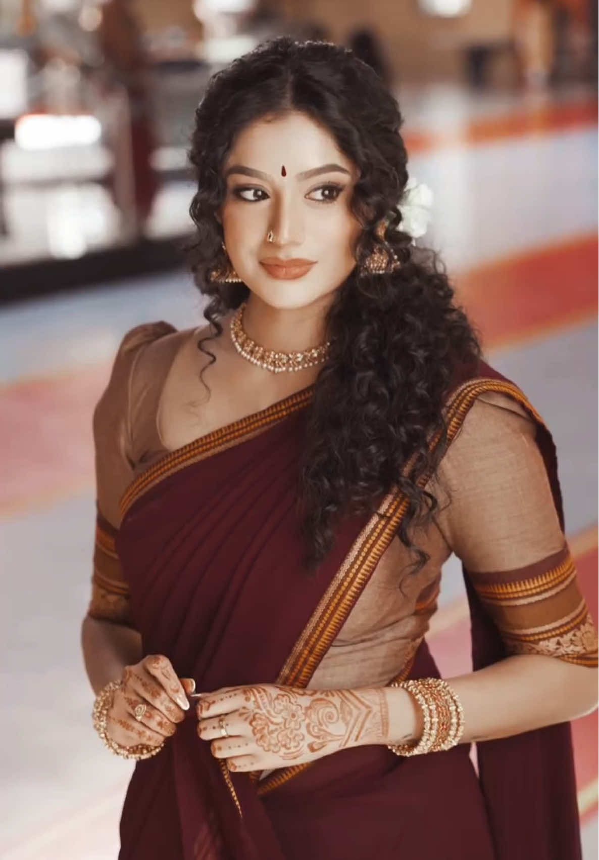 Happy Tamil New Year🤍✨ From the collab ft.  In frame: 🙋🏻‍♀️ MUAH: @Beautybypirasha  Videography: @Fairytales.studio  Jewellery & Half Saree: @psfashions  Half Saree stitching: @r.v_tailors_vanaja  #TamilNewYear2025 #southasianfashion #halfsaree #tamil #browngirl #templelook #foryoupage #fyp 
