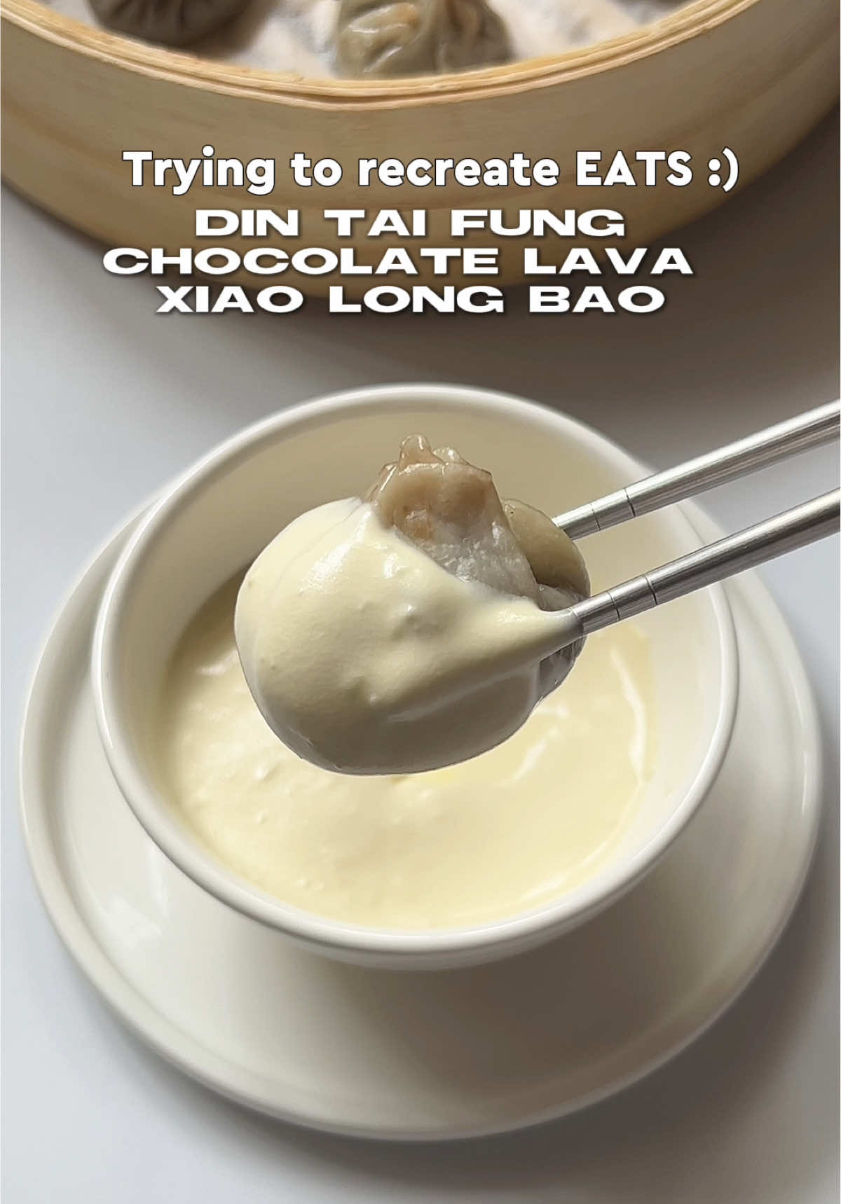 Replying to @man___8503 i tried to recreate Din Tai Fung’s Chocolate Lava Xiao Long Bao :) Dough: 280g all purpose flour 135 ml warm water 1 tsp salt Chocolate Ganache:  150g dark chocolate 60ml all purpose cream 1 tbsp butter Chocolate Ganache: 1. ﻿﻿﻿Heat all purpose cream until just simmering 2. ﻿﻿﻿Turn off heat and immediately add the chocolates 3. ﻿﻿﻿Stir slowly until smooth 4. Pour in a freezer safe container. Wait until it becomes warm before placing in the freezer. 5. Freeze overnight.  Optional - to coat the chocolate ganache: 2 tbsp cocoa powder 1 tbsp powdered sugar Rock Salt and Cheese Dip: 90g cream cheese (softened) 20g all purpose cream (chilled for an hour) 1 tbsp milk 1 tbsp condensed  1/2 tsp sea salt /rock salt (adjust to your liking) #chocolatexlb #xiaolongbao #chocoxiaolongbao #chocolatexiaolongbao #recreatingeats #xlbrecipe #foodieph 