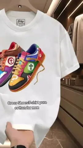 Cross Shoes:T-shirt pure cotton for men  #cottontshirt  #qualitytshirt  #printedshirt #CapCut 