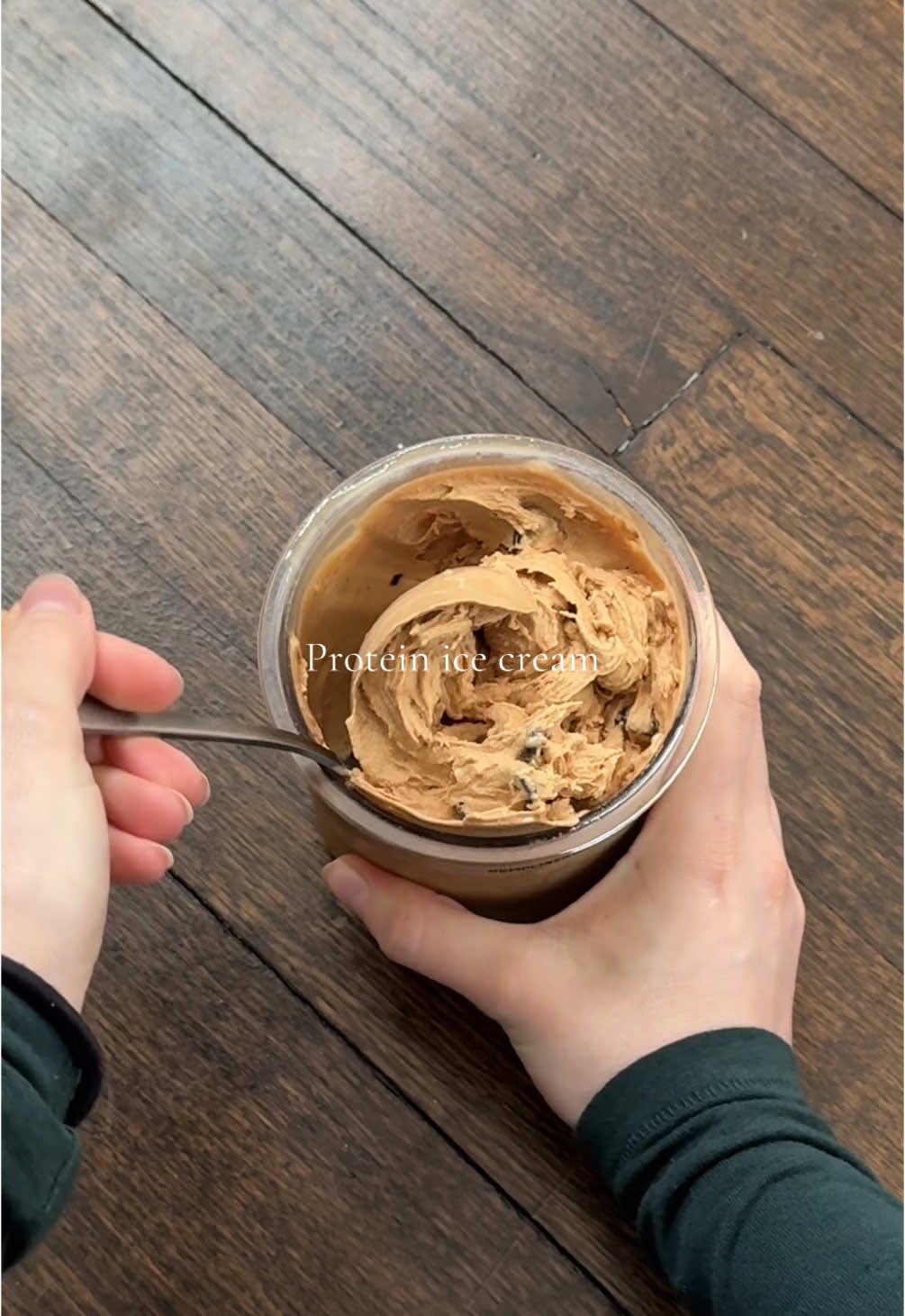 This is everything to me: protein ice cream🍨 1 C milk  1/2 banana 1 scoop chocolate protein  1 spoonful yogurt  Mixed everything in the ninja creami using the lite ice cream setting & left in fridge overnight Added chocolate chips and respun before eating! #ninjacreami #proteinicecream #healthydessert 