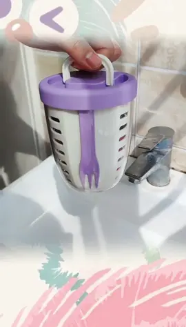 #CapCut [Trn] Cốc trái cây nhỏ giọt có nĩa Hộp dã ngoại chống rò rỉ kín di động cho nhà bếp Cốc trái cây hai lớp thoát nước Salad Snack Cup [VN] ##giadungtienich##viralvideo