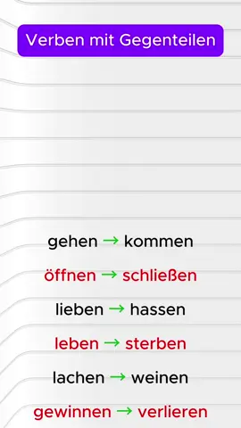 Wichtige deutsche und ihre Gegenteile - Lerne mit bedeutung und kontext!  #Deutschlernen #DeutscheSprache #GermanVocabulary #DeutschFürAnfänger #LerneDeutsch #SprachenLernen #GermanWords #DeutschEinfach #SpracheLernen #DeutschA1 #GermanBasics #DeutschMitSpaß #vokabelnlernen 
