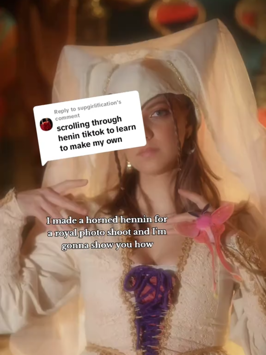 Replying to @supgirlification I hope this is helpful! Princess hats, also known as hennins, have been trending lately so here is my contribution so everyone can become the princess they've always dreamed of! 👸 #princesshat #tutorial #hennin #medieval #renaissance #medievalrevival #renfairetiktok #hornedhennin #princess #royalcore #craftwithme #DIY #costuming 