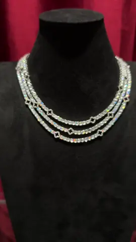 Tennis diamond necklace clover link  #tennischain #tennisdiamondnecklace #tennisnecklace #tennisdiamond #necklace 