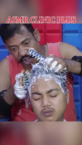 He Received A Relaxing Shampoo Massage From Asim #asmrclinicplus #asmrclinic #clinicoriginal #asmrmassage #indianmassage #asmrrelax #masterasim #usa #fyp