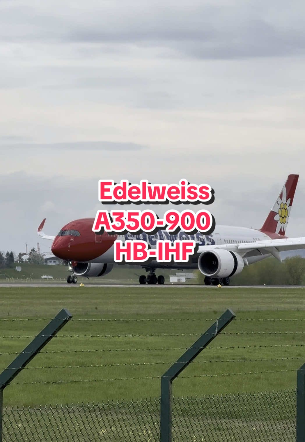 Edelweiss A350 greets the runway in Zurich with a smooth and steady landing ✈️🇨🇭  📍ZRH, 13.04.2025 #aviation #avgeek #planespotting #airbusa350 #fyp #viral