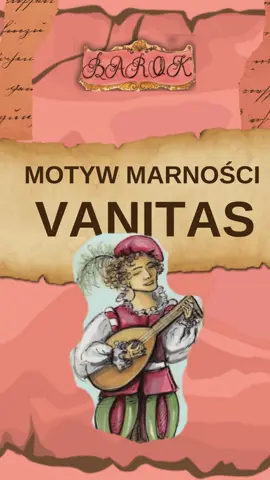 🕯️ Barok - motyw marności vanitas - stanowi refleksję nad nietrwałością życia, ludzką pychą  i absurdem świata materialnego 💎Jednocześnie zmusza do zastanowienia się nad ludzkimi działaniami w obliczu śmierci ☠️. Mikołaj Sęp-Szarzyński w utworze ,, O wojnie naszej, którą wiedziemy z szatanem, światem i ciałem '' – podmiot liryczny dochodzi do wniosku, że życie jest ciągłą walką ⚔️, mimo czasu pokoju 🕊️. uważa, że „srogi ciemności hetman” – czyli szatan – stawia na drodze człowieka pokusy, którym trudno się oprzeć. 📚 Więcej informacji o tej epoce znajdziesz w kursie maturalnym z języka polskiego. Napisz w komentarzu kurs, a wyślę ci link do kursu! 🔗 #barok #vanitas #nietrwałośćżycia #marnośćnadaremność #sęp-szarzyński #matura2025 #językpolski #epokiliterackie #barok #literaturabaroku #polskaklasyka #motywy