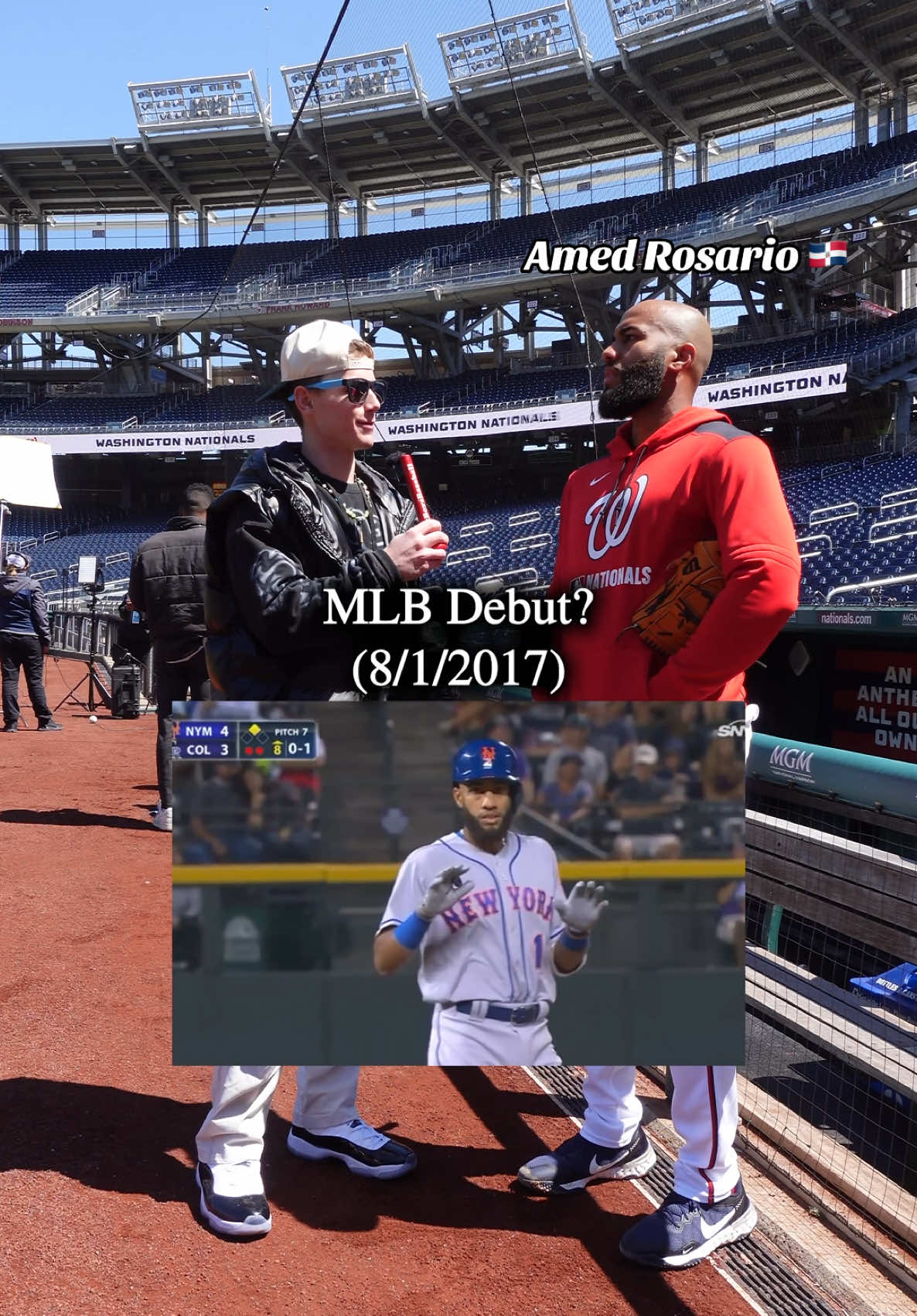 The 2017 Mets had some legends🔥🦾 Amed Rosario signed with them in 2012 and played in the organization through 2020⚾️ It’s always so cool to be reminded of players that overlapped throughout their careers💯 I’m sure Amed learned a ton from all the veterans on this team and now he’s passing it on to all the young guys on the Washington Nationals🔥Bro is a stud and we can’t wait to see him continue to ball out this year💥 #goat #legend #newyorkmets #citifield #mets #yankees #beisbol #mlbdominicana #baseball #MLB 