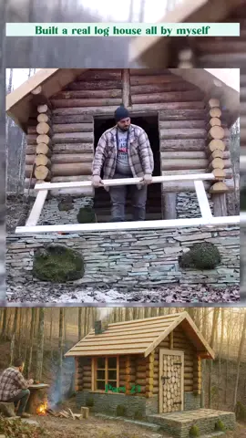 Built a real log house all by myself part 23 #cabin #building #offgrid #homestead