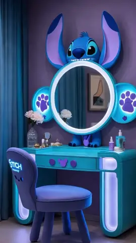 Make your bedroom beautiful with this Stitch dressing table #dressingtable #penteadeira #stitchkindness #sonho #stitch #vanity 