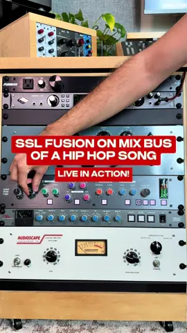 SSL Fusion on mix bus of a hip hop song. @solidstatelogic  #mixing #mastering #mix #mixingtips #studiogear #gear #producer #audioengineer #mixingengineer #studio #homestudio 