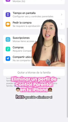 Respuesta a @MONTSE AUSTRIA 🌸 La verdad me costó encontrar la forma de cómo eliminar una cuenta de control parental pero lo logré. 🥴 #iphone #iphonetips #iphonetricks #controlparental #iphonetrucos 