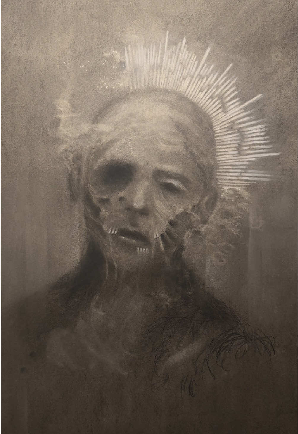 Fallen Angel #abstractart #art #charcoal #charcoaldrawing #portrait #fyp 