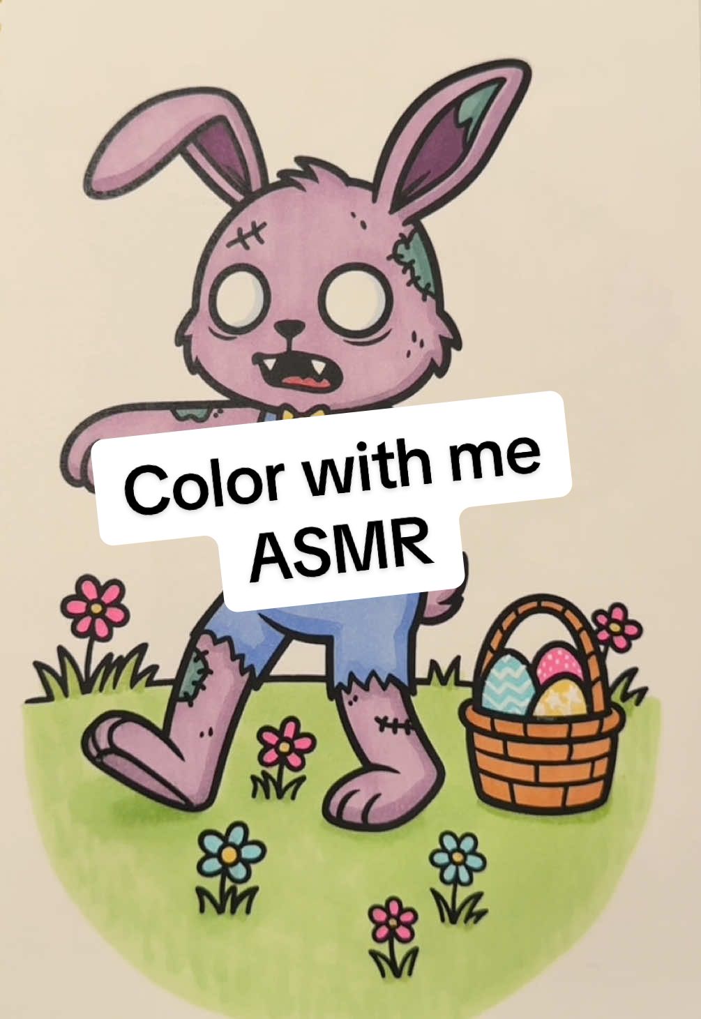 Color with me ASMR  #coloring #coloringbook #colorwithme #colortok #spooky #bunny #asmr #asmrsounds #trending #viral #fypシ 