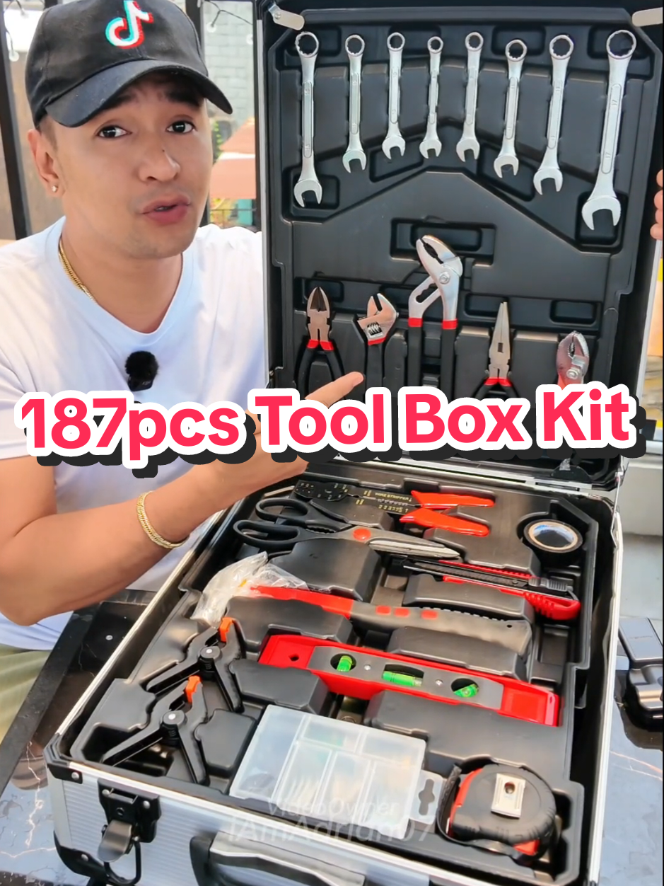 Replying to @johncacalda800 187Pcs Tool Box Set 🛠 #toolbox #toolboxset #187pcstoolssetwitbox #toolkitset #tools #wrench #screwdriver 