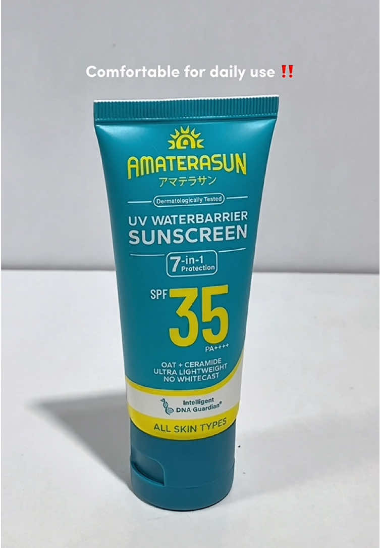Nemu sunscreen seringan air Amaterasun UV Waterbarrier Sunscreen SPF 35 PA++++ #sunscreen #amaterasunsunscreen #uvwaterbarriersunscreen #chemicalsunscreen 