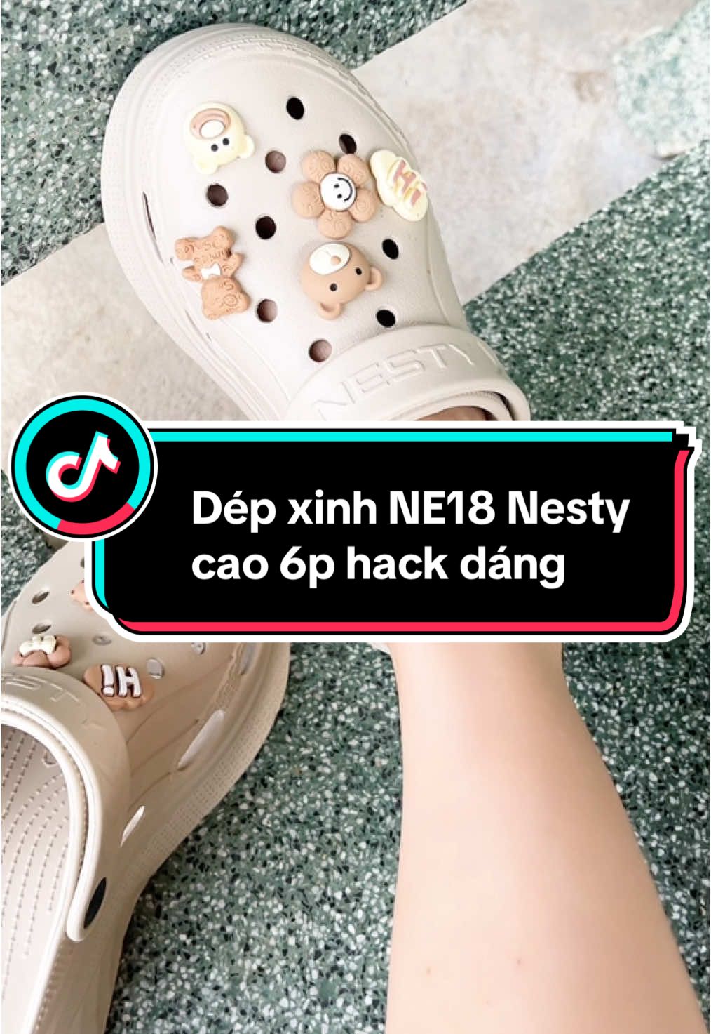 Dép sục Nesty NE18 hack dáng cao 6p tặng charm #NestyVNWaystore195 #depnesty #depeva #depnu #depsuccrocs #xuhuong #thinhhanh #dephoaminzy #depsuccao6cm 