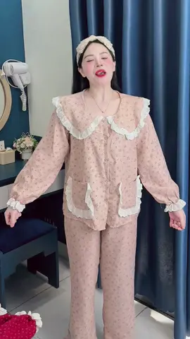 Bộ Đồ Ngủ Cổ Sen Hoạ Tiết Hoa