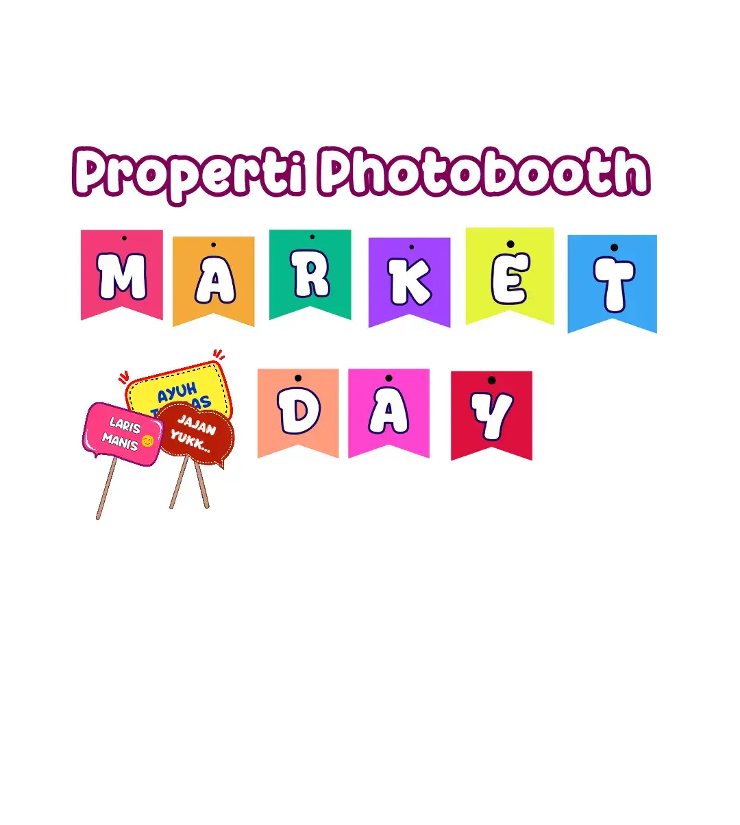 Spesial untuk kamu yang mau ada acara market day di sekolah, kusiapkan properti photobooth nya nih, biar lebih keren ketika berfoto #canvadesign #canva #lynk #marketday #marketdaysekolah #backtoschool 