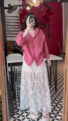 EMLYvn - Váy Ren Hoa Dáng Dài 