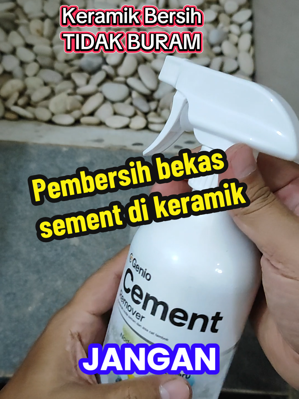Genio cement pembersih sisa sement membandel tanpa menghilangkan warna asli keramik #pembersihsemen 