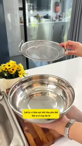 SET KHAY (ĐĨA) 2 TẦNG KÈM VỈ LƯỚI LỌC DẦU CHẤT LIỆU INOX 304 CAO CẤP #khay2tang #khaylocdauchienran #tienloigiahoply 