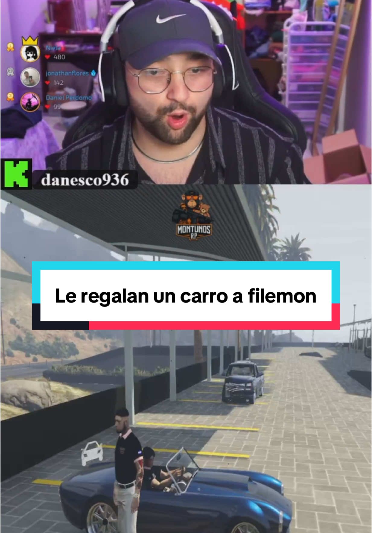 Le regalan un carro a Filemón #gtaroleplay #gtaroleplayclips #streameroftiktok #uwucafe #montunosrp 
