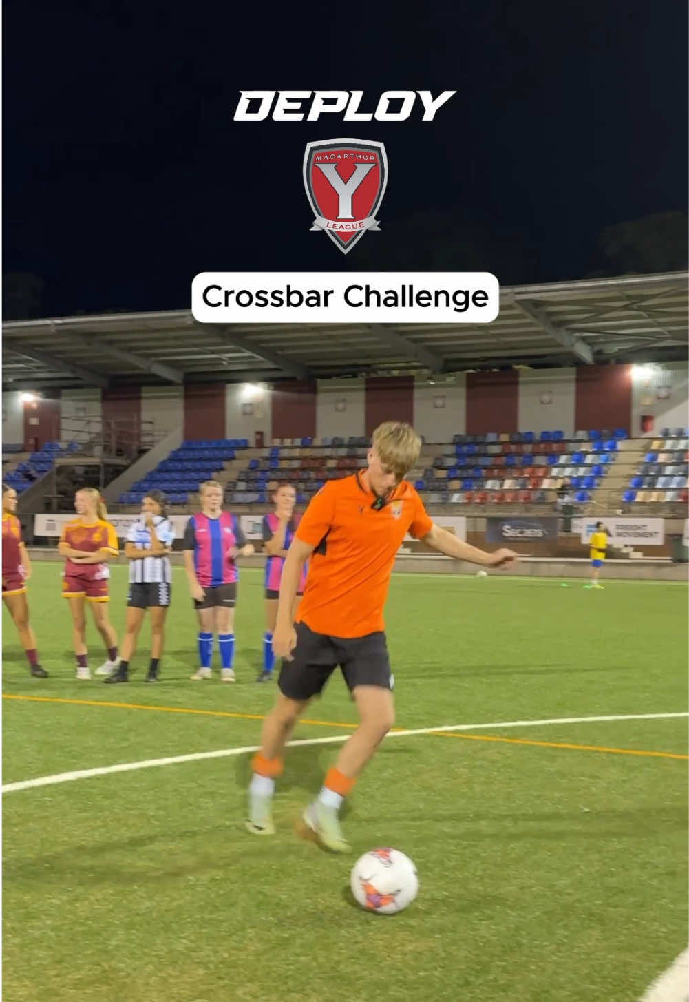 Crossbar Challenge with the Deploy MYL players ⚽️🥅 Winner gets a pair of deploy grip socks 🧦 #deploy #fyp #football 