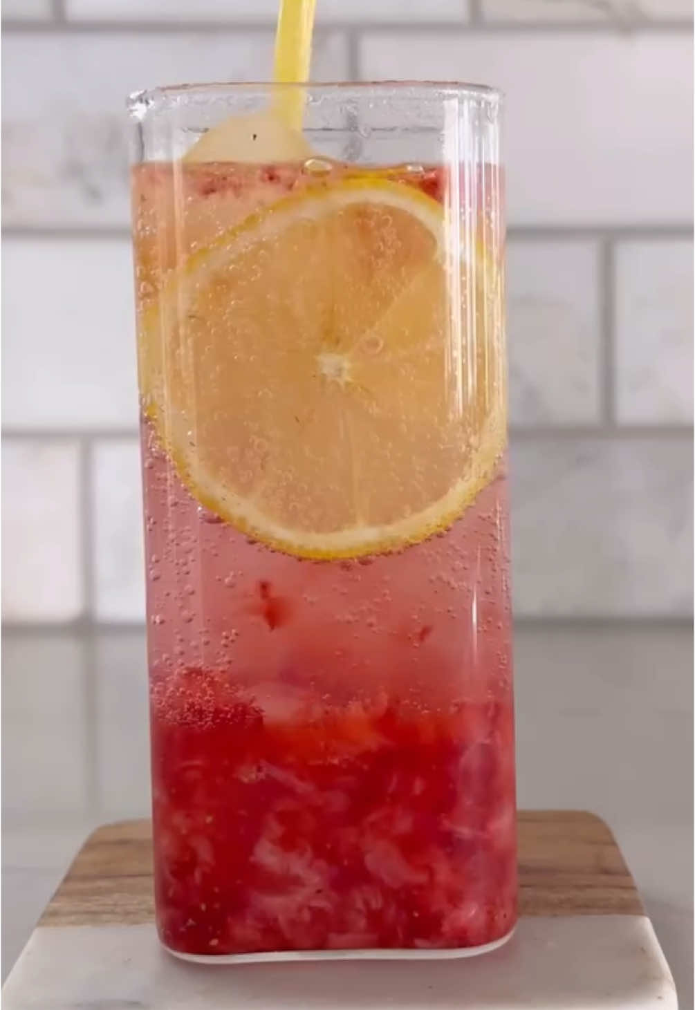 🍓 orange strawberry sparkling mocktail Ingredients: - fresh strawberries  - lemon juice  - honey  - ice  - lemon slice for garnish (optional) - lemon lime sparkling water - orange juice  If you love enjoying a fun midday drink as a pick me up, then this strawberry orange sparkling mocktail will be your new go to!! It’s so bright and fun and is the perfect alternative to a second cup of coffee!  I love all things citrus so the splash of orange juice on top was the perfect touch! This drink not only tasted amazing but it looked so stunning too! Be sure to save this recipe for the next time you need non alcoholic drink inspo! #mocktails #nonalcoholic #sparklingwater #orangejuice #healthydrink #strawberry #spritz #refreshingdrink #easydrinks #lemonade