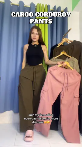 Follow to get more vouch #liveselling #tiktoklive #TikTokFashion #livetiktok #corduroy #pants #cargopants 