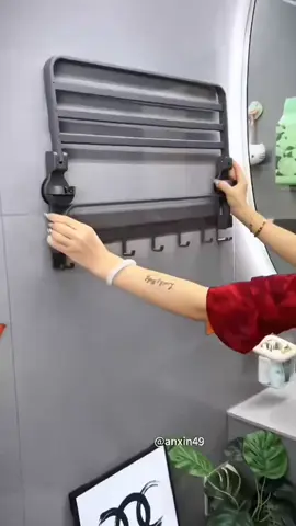 Bathroom Towel Rack Shower RackWall Premium Aluminum Towels Bar Toilet Bath Storage Shelf Foldable Rak Bilik Air#fyg #goodthing #life #Home #foryoupage #tiktok 