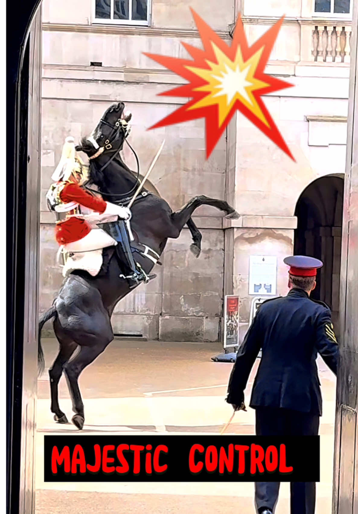 UNBELIEVABLE HORSEMANSHIP! 👑🐴 KING'S GUARD MASTERFULLY CONTROLS A FREAKED-OUT HORSE! 😱👏**  #TIKTOK #FORYOU #REGALADVENTURE   #HORSEMANSHIP #KINGSGUARD #VIRALVIDEO #UNSTOPPABLE #ADVENTURE #AMAZINGCONTROL ##FYP