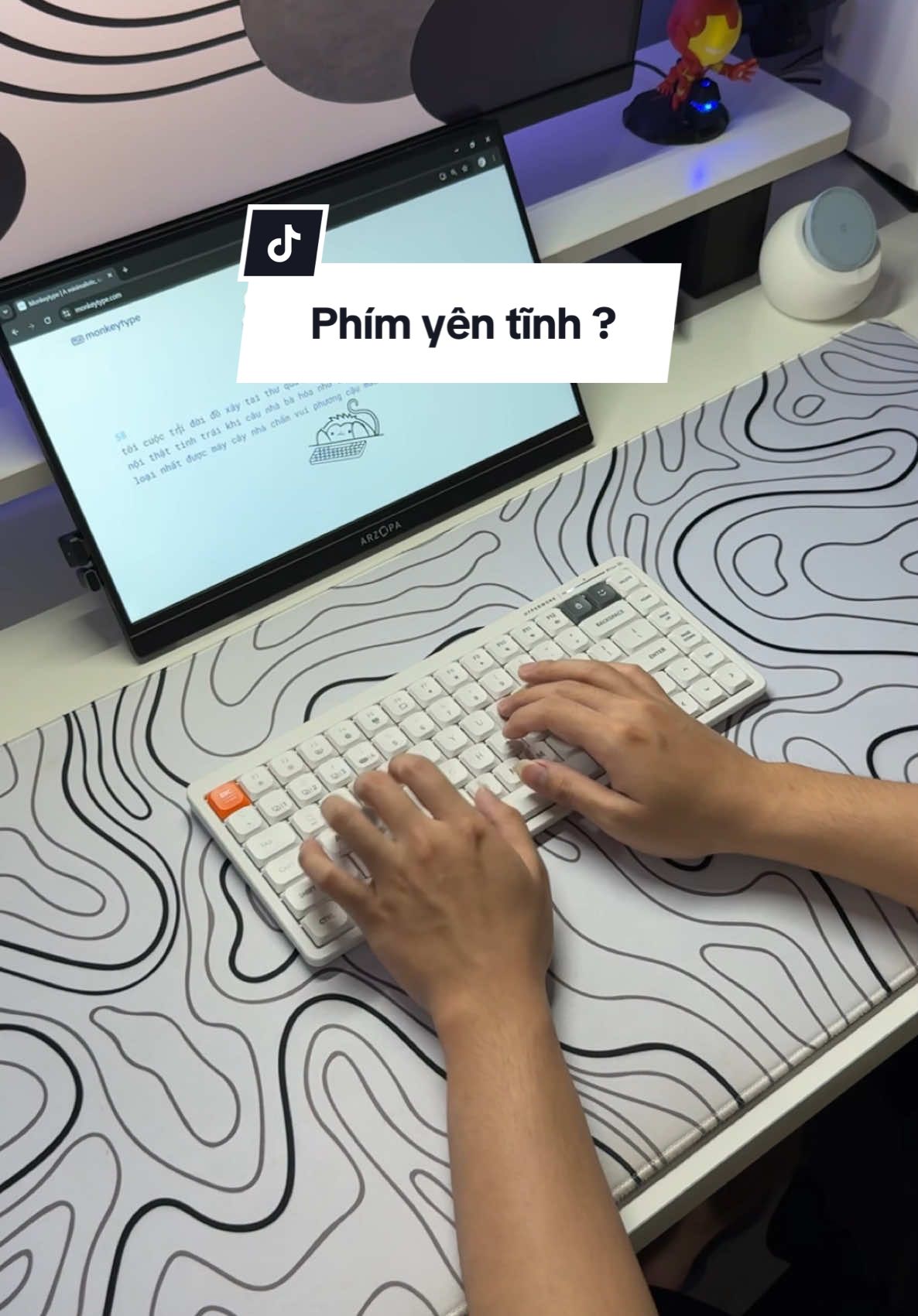 Chiếc bàn phím mỏng nhẹ siêu yên tĩnh cho công việc #desksetup #deskaccessories #nghiensetup #decor #LearnOnTikTok #banlamviec #hyperwork #silentkeymini 